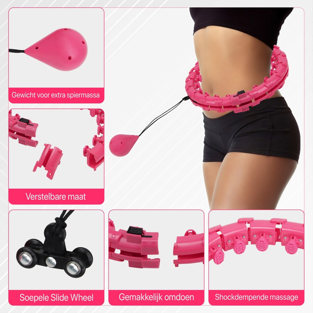 Niceey Fitness Hoelahoep - met Gewicht - Roze