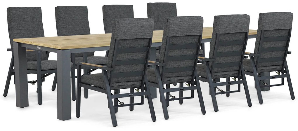 Tuinset 8 personen 300 cm Aluminium/teak Grijs Lifestyle Garden Furniture Marseille/Riviera