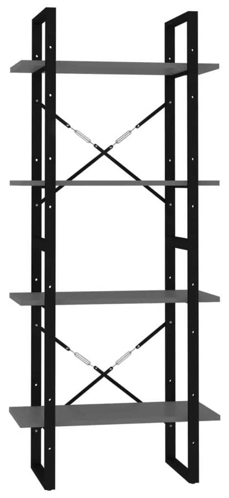 vidaXL Boekenkast met 4 schappen 60x30x140 cm spaanplaat grijs