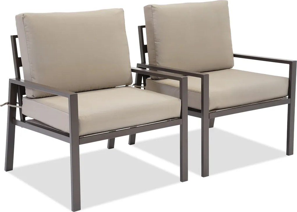 Set van twee Vigo tuinstoelen bruin Garden Point