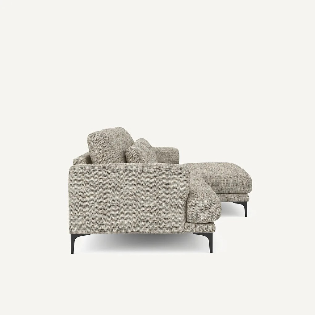 XL hoekbank rechts in gestippelde visgraatstof, MARSILE