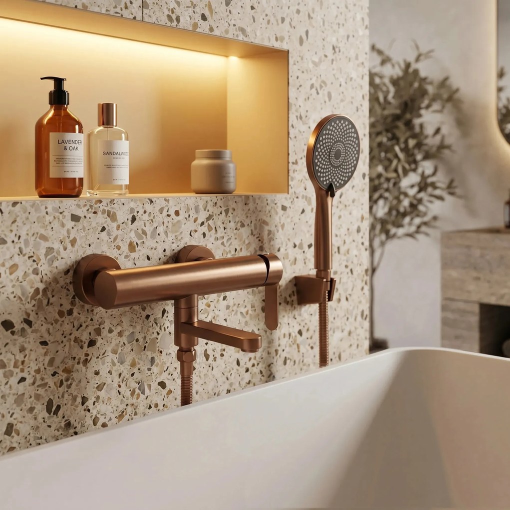 Badkraan Rea Arcos Brushed Copper
