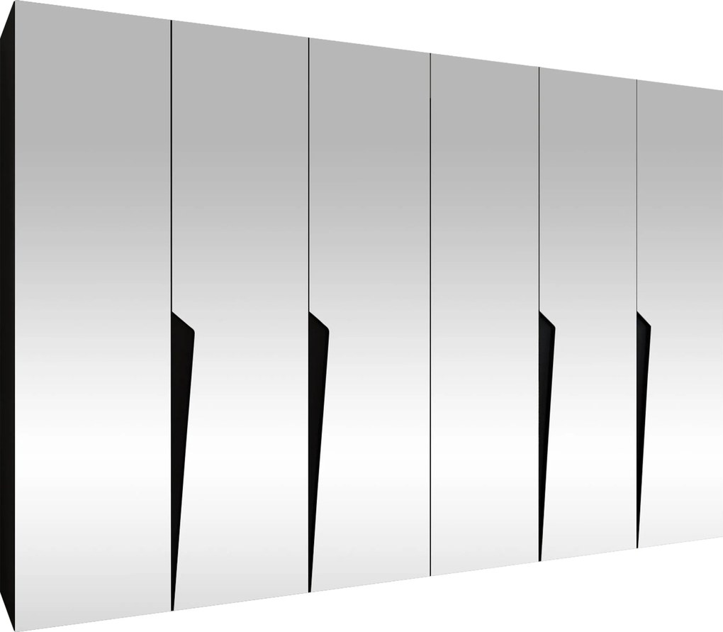 Kledingkast Hartford 617, Zwart, 202x300x52cm, 210.5 kg, Kledingkast deuren: Met scharnieren