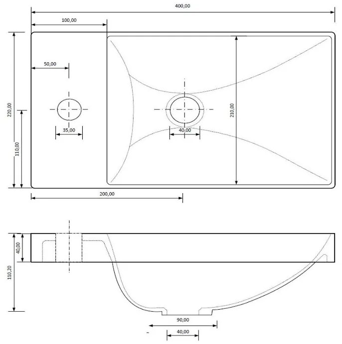 Sanigoods Minimo toiletmeubel 40cm mat wit met witte fontein zonder kraangat