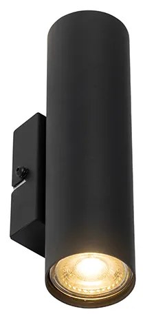 Moderne wandlamp zwart 2-lichts - Jeana