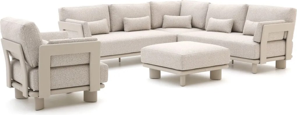 Hoek loungeset Bellagio  | 6 personen | Loungeset Beige | Hoekbank Aluminium | Kees Smit Tuinmeubelen