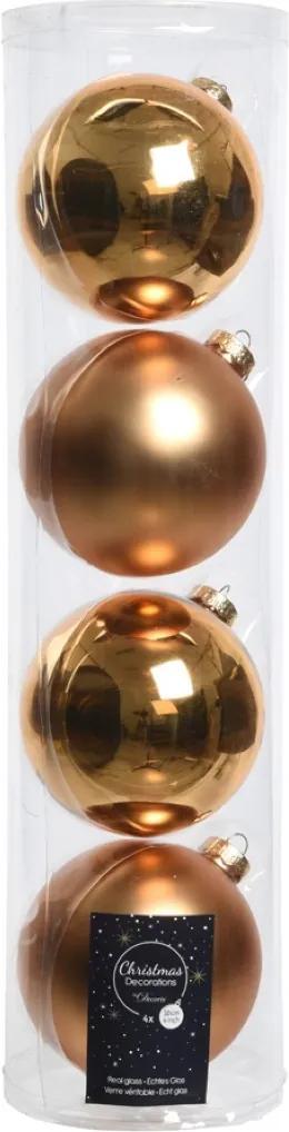 Kerstbal glas glans-mat dia10cm messing goud
