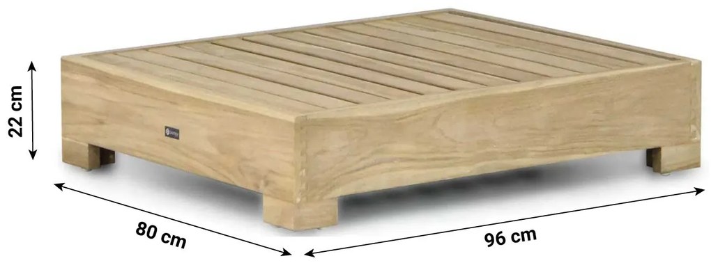 Chaise Loungeset Teak Old teak greywash 3 personen Santika Furniture Santika