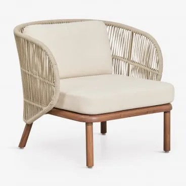 Tuinfauteuil Van Acaciahout En Gevlochten Touw Capri Beige – Crème - Sklum
