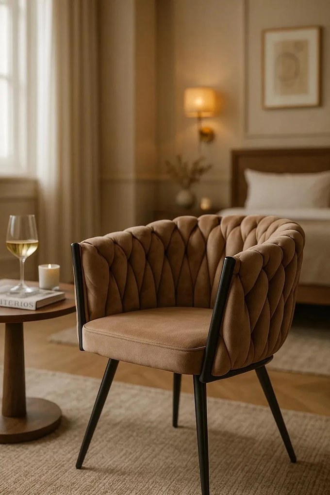 Widny Zwart Fluwelen Stoel