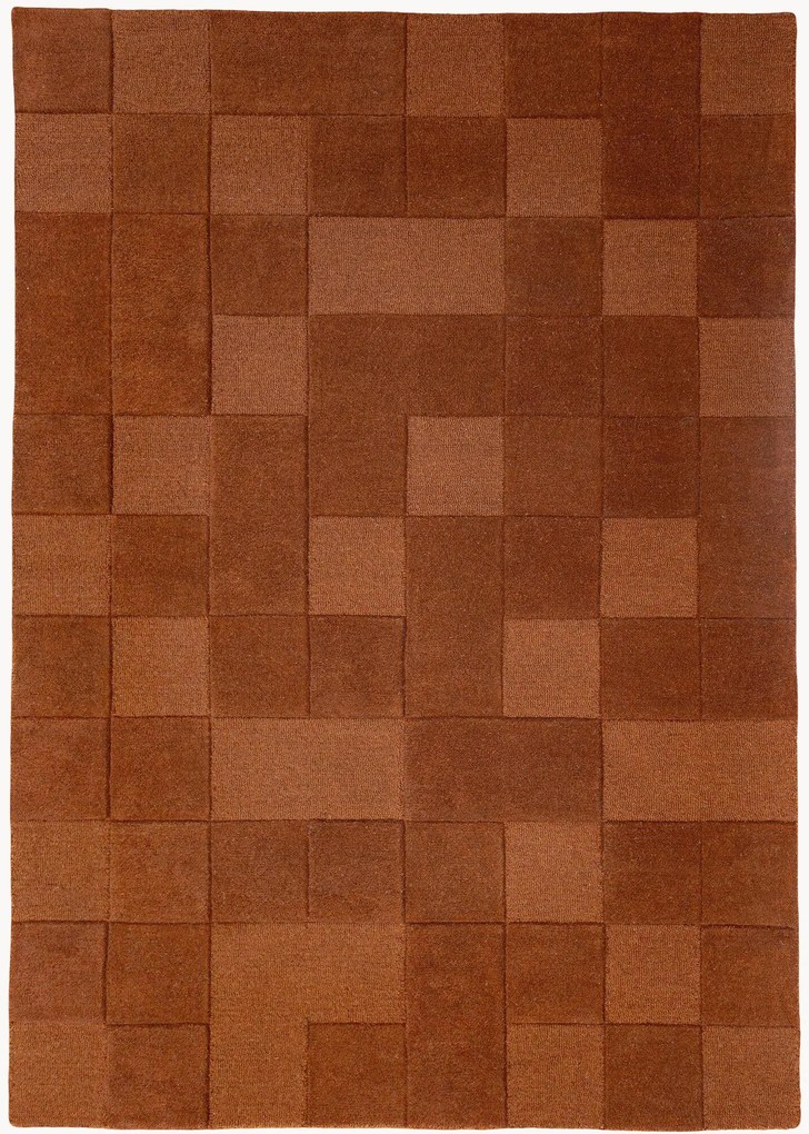 Handgetuft wollen vloerkleed Checkerboard