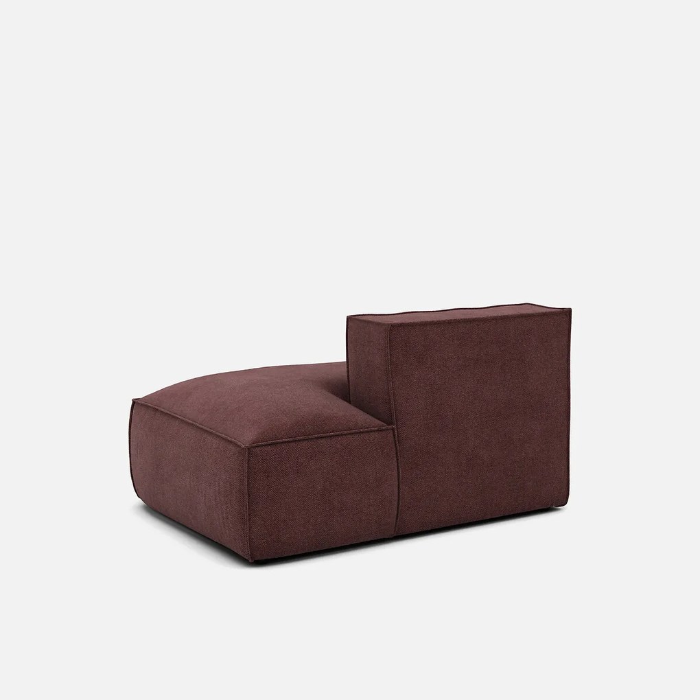Rechts chaise longue-element voor modulaire bank, in structuurstof, Seven