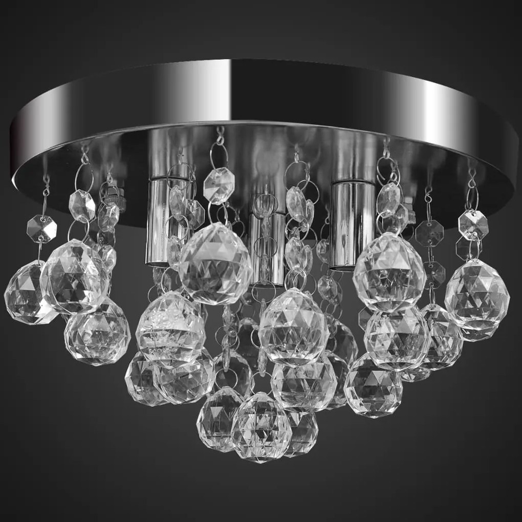 vidaXL Plafondlamp kroonluchterontwerp kristal chroom