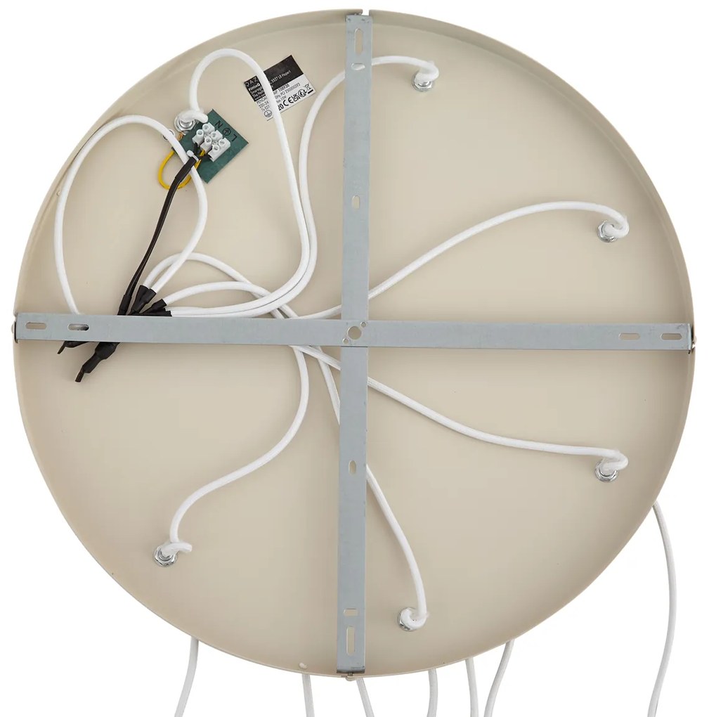 Art Deco hanglamp beige met wit glas 7-lichts - Sandra