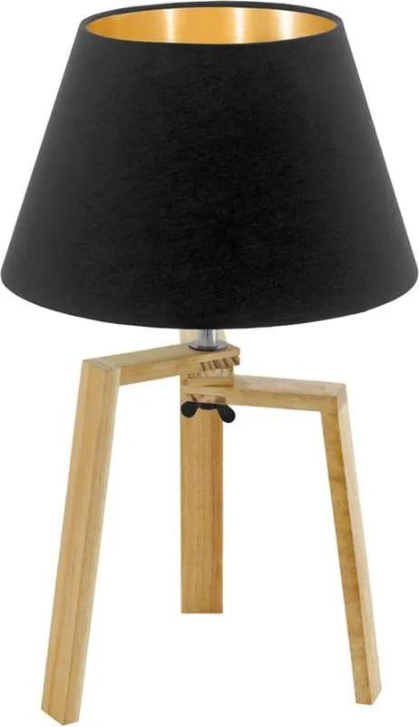 EGLO tafellamp Chietino - hout/zwart - Leen Bakker