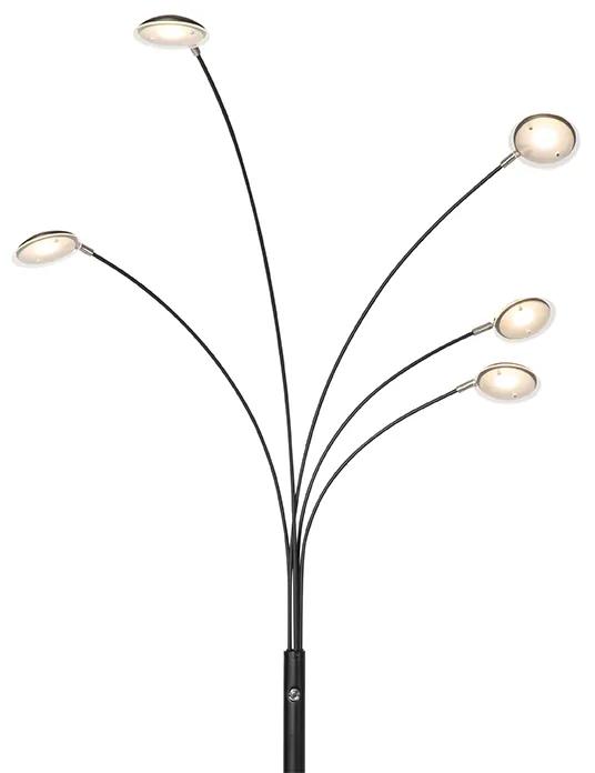 Design vloerlamp zwart incl. LED 5-lichts dimbaar - Sixties Trento Design rond Binnenverlichting Lamp