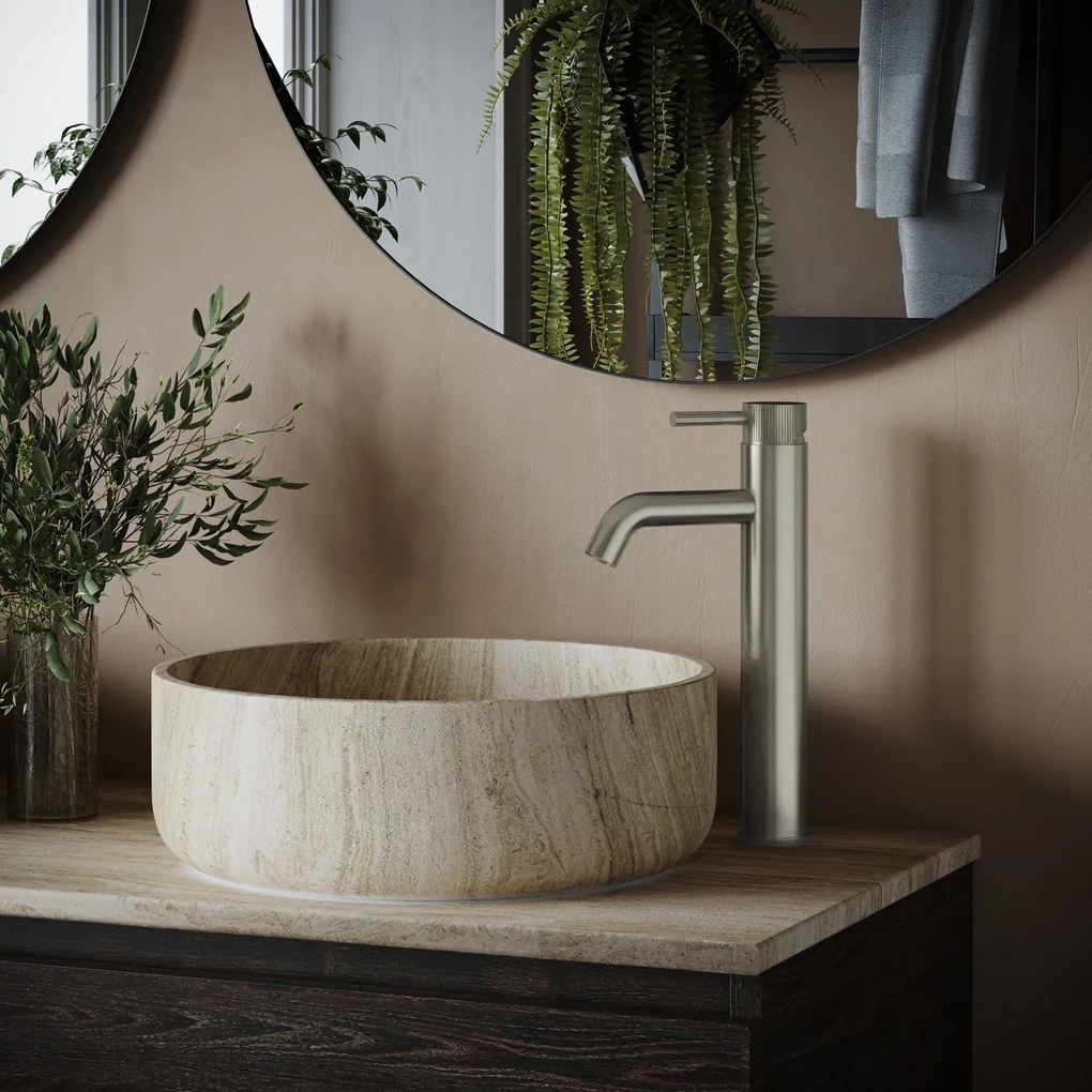 Saniclear Plus Stripes hoge wastafelkraan RVS