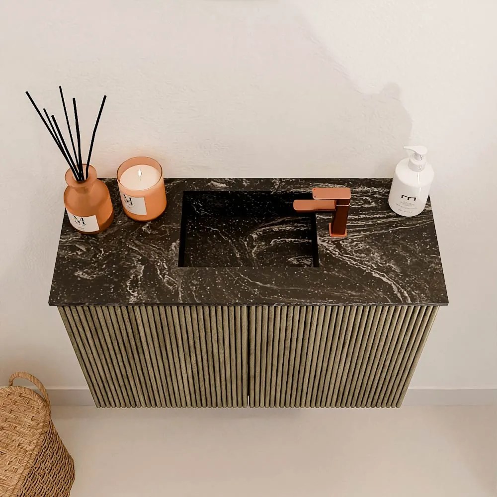 Mondiaz Joya DLux 60cm toiletmeubel dusk met wastafel faye midden 1 kraangat lava