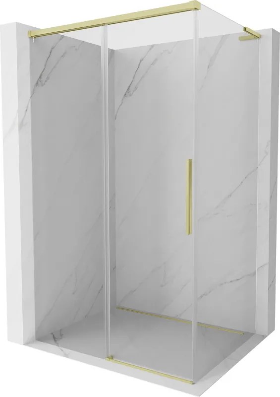 Mexen Rox L schuif douchecabine 120 x 90 cm, transparant, goud geborsteld - 8C2L-120-090-55-00