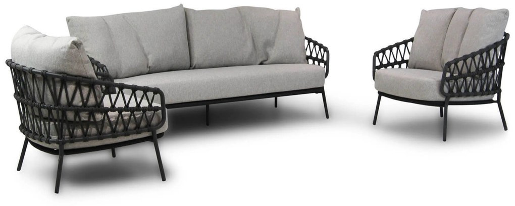 Stoel en Bank Loungeset 5 personen Aluminium/Rope Grijs 4 Seasons Outdoor Seasons