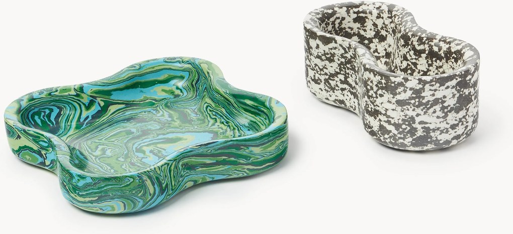 Decoratieve schalen Elara van marmer, 2-delig