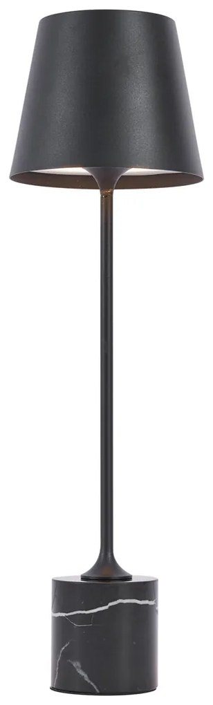 Moderne tafellamp zwart 37cm incl. LED dimbaar IP54 oplaadbaar - Topi Modern IP54 rond Binnenverlichting Lamp