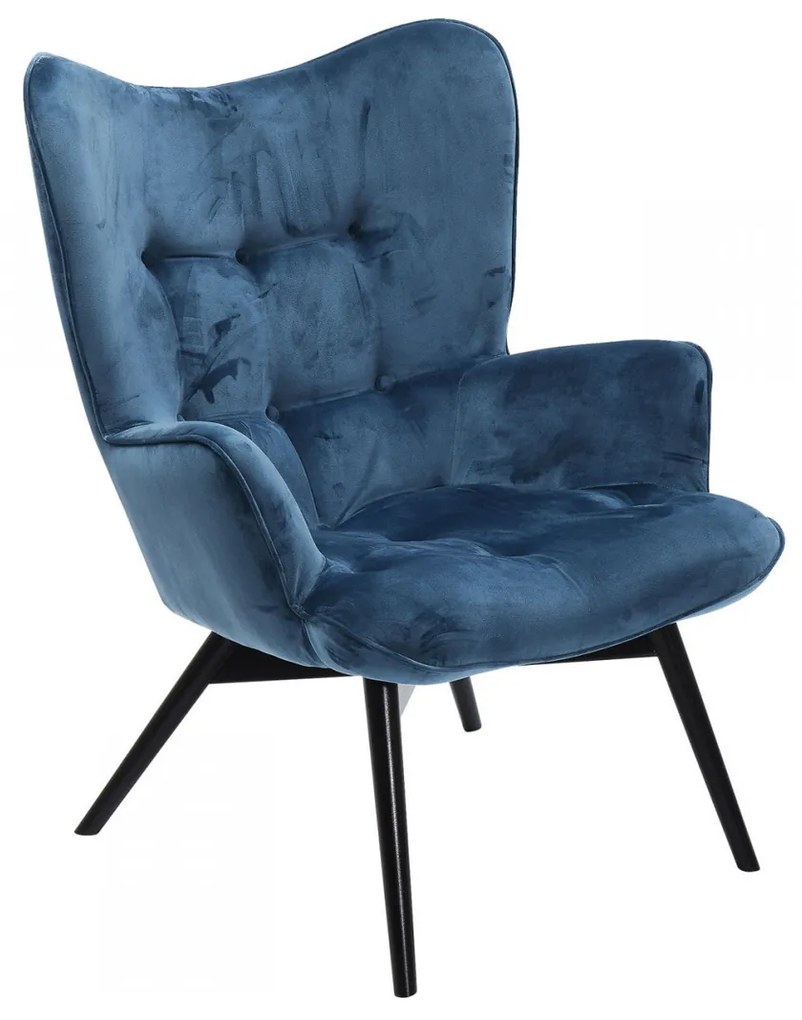 Kare Design Vicky Velvet Oorfauteuil Fluweel Blauw
