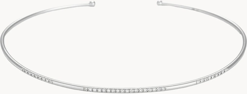 Witgouden armband Divided Line Bangle met diamanten, 0.07 karaat