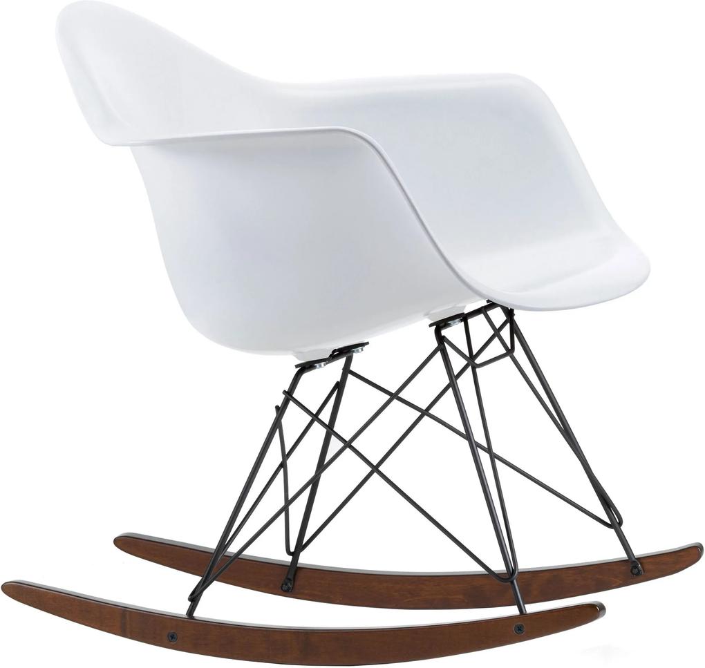 Vitra Eames RAR schommelstoel met donker onderstel wit