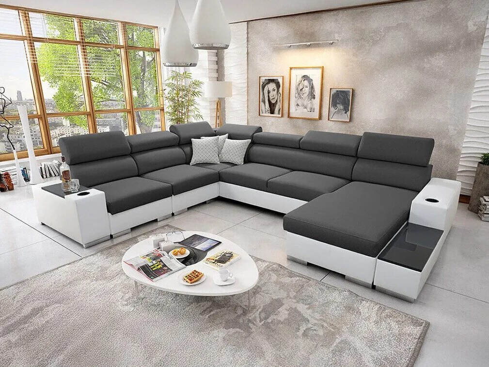 Hoekbank Pearland 105, Aanwezig, Aanwezig, 358x282x80cm, 278 kg, Poten: Hout, Metaal