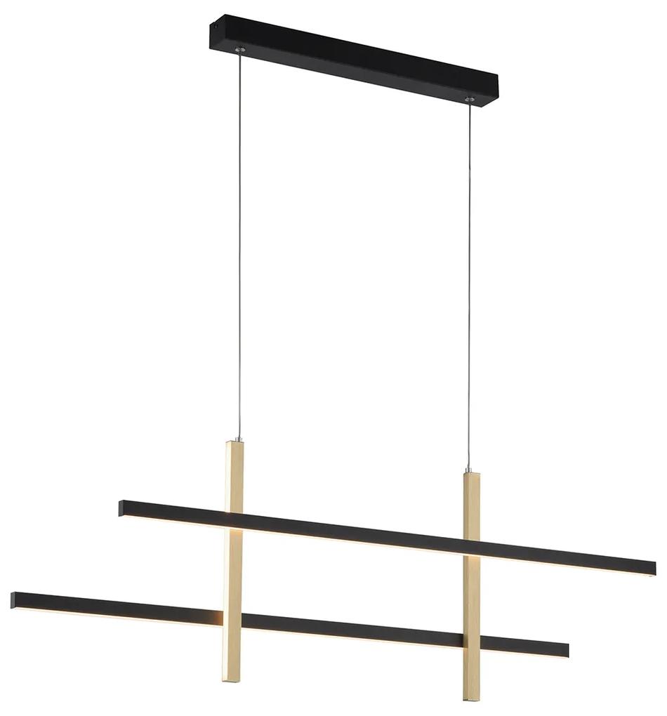 Eettafel / Eetkamer Design hanglamp zwart met goud incl. LED dimbaar - Joy Design Binnenverlichting Lamp