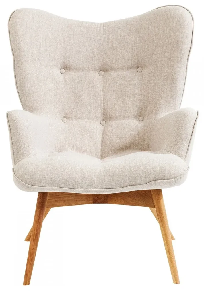 Kare Design Vicky Oorfauteuil Retro Design Naturel