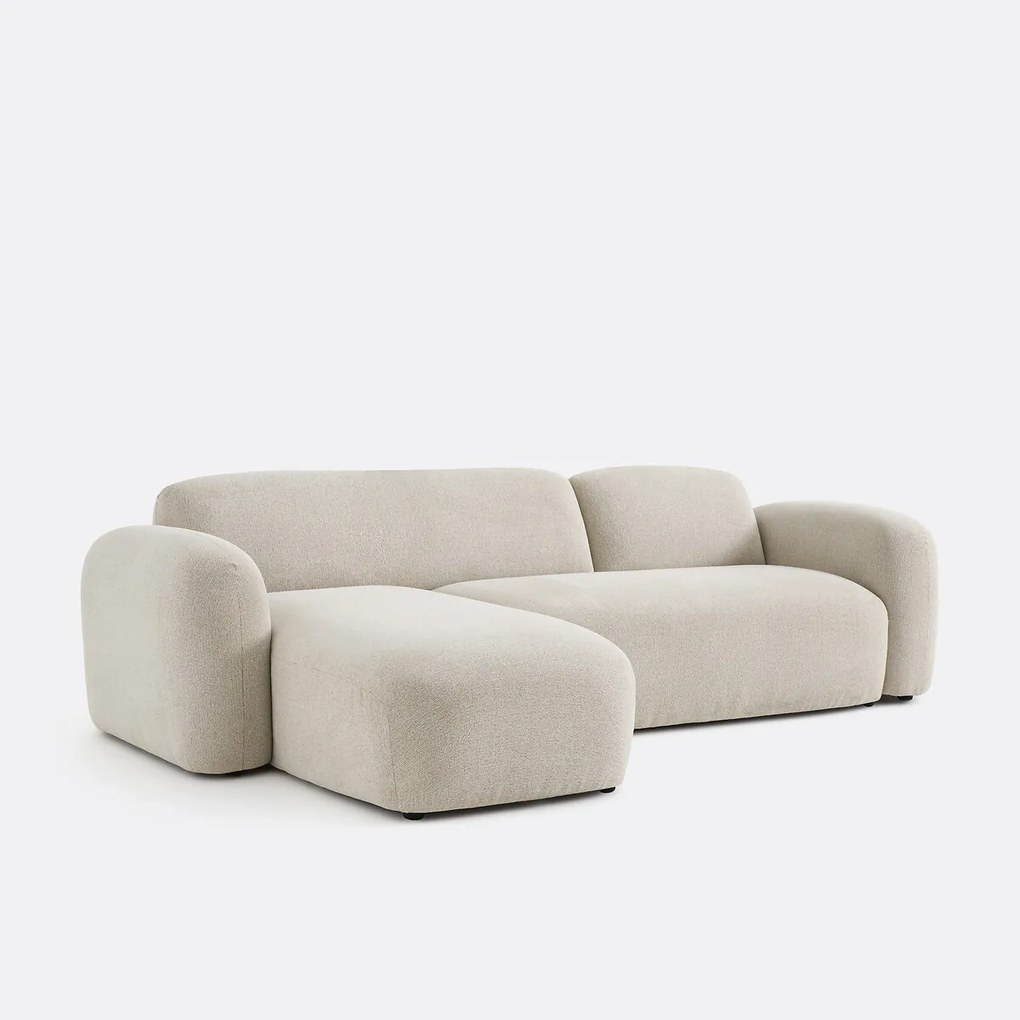 Omkeerbare hoekbank, stof met structuur, DANILO