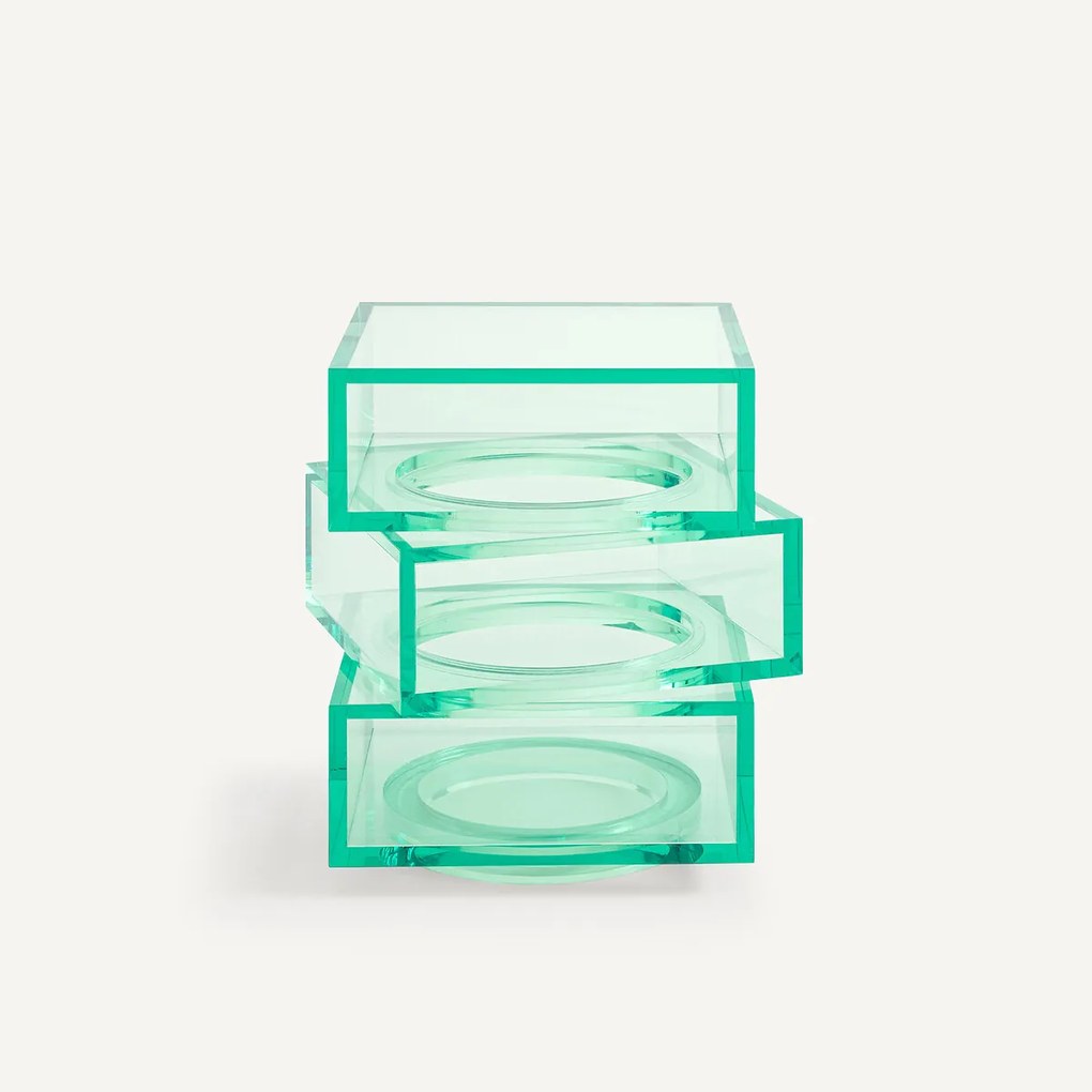 Bijzettafel in acryl kubussen, Akrili.