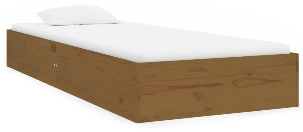 vidaXL Bedframe massief hout honingbruin 90x190 cm 3FT Single