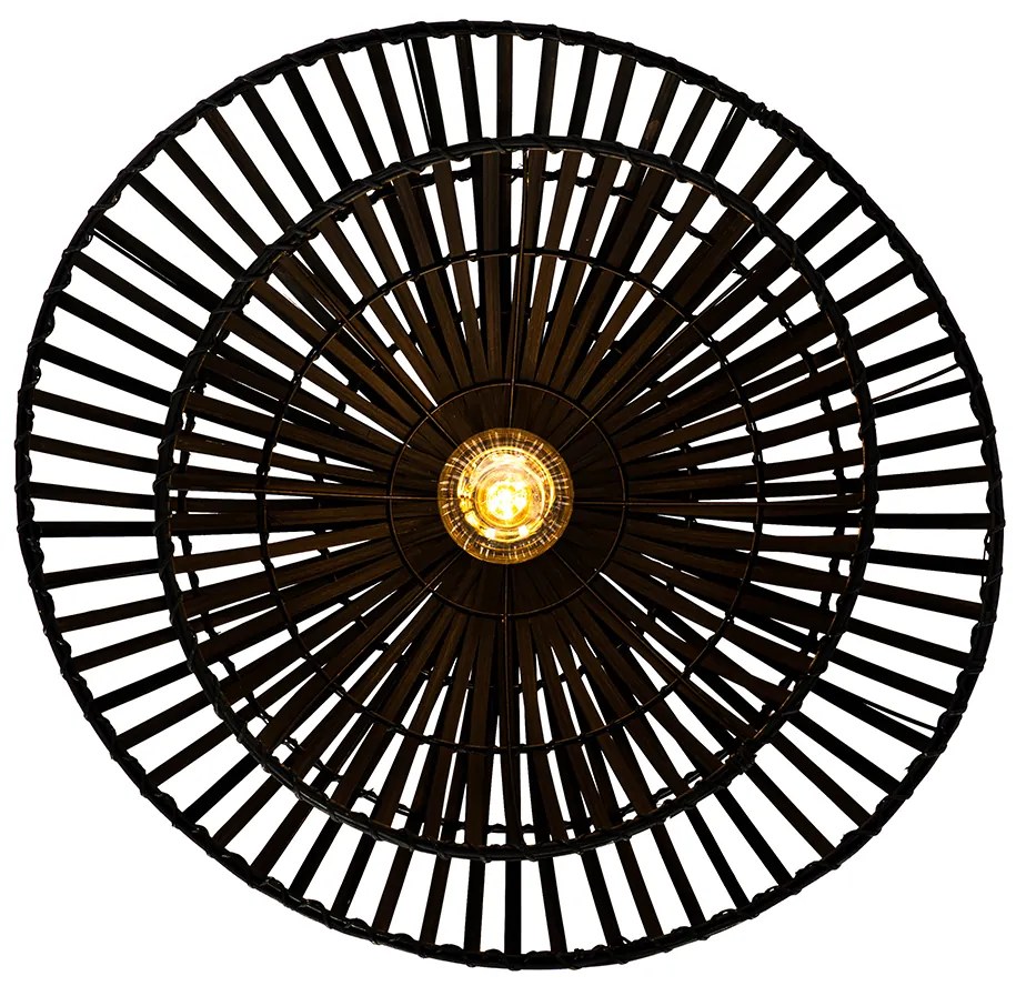 Oosterse plafondlamp zwart bamboe 62 cm - Pua