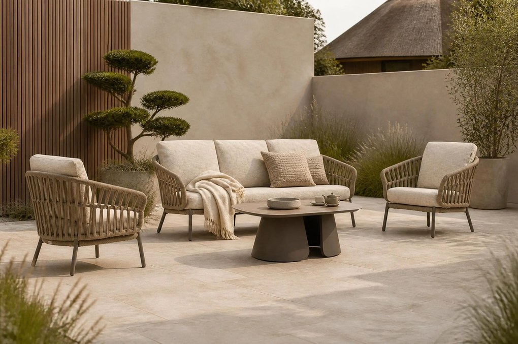 Stoel en Bank Loungeset 5 personen Rope Zand/Beige Coco Viento/Miyoura