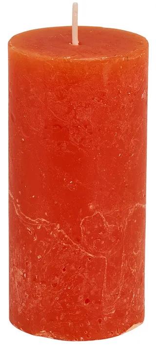 Kaars rustiek - oranje - 5x10 cm
