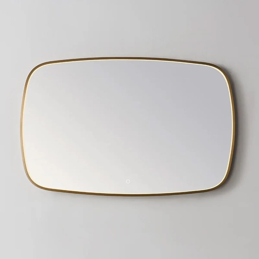 Lambini Designs Calera spiegel 140cm met spiegelverwarming en dimbare verlichting goud geborsteld