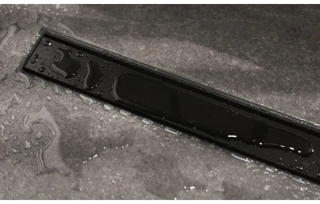 Easy Drain Compact 50 TAF Modulo douchegoot RVS m. Zero+ rooster, waterslot 50mm 90cm inbouwdiepte 90mm met zijuitloop zwart edm1tafzm900-50b