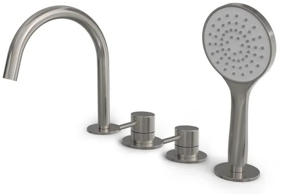Hotbath Buddy Badrandcombinatie - met uitloop - één hendel mengkraan - Geborsteld nikkel B173GN