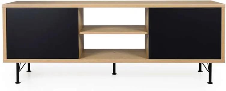 Tenzo tv-meubel Flow - eikenkleur/zwart - 60x164x44 cm - Leen Bakker