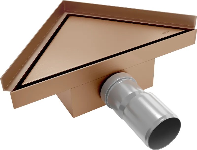 Mexen Flat-T M13 vloerinlaat driehoekig 20 x 20 cm, geborsteld koper - 1C10320