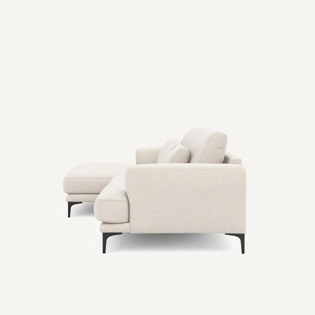 XL hoekbank met longchair, links, in gemêleerd canvas, MARSILE