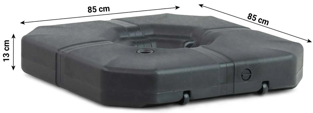 Platinum Challenger zweefparasol 3x3m T2 (incl. voet + hoes) anthracite GLOW