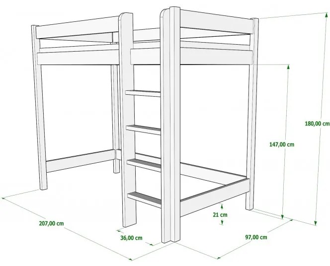 Kinderen Blauw Hoogslaper - Bobby Voor Kinderen Kinderen Junioren 5059914014103 Children's Beds Home, 160x80, Geen Children's Beds Home Dennenhout