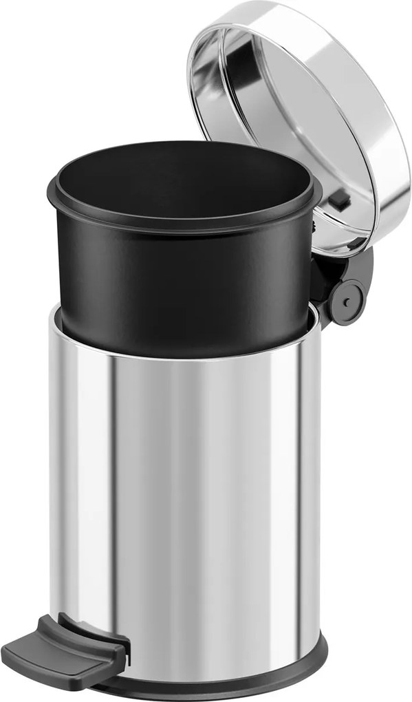 Hailo hailo solid s - (3*) inox - Afvalbak - 18x18x27cm - roestvrij staal / kunststof - 4 liter