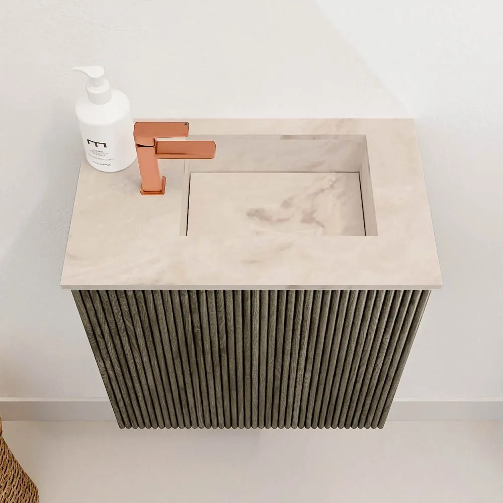 Mondiaz Joya DLux 40cm toiletmeubel shadow met wastafel faye rechts 1 kraangat frappe