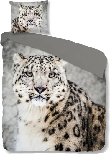 Dekbedovertrek Snow Leopard 140 x 220 cm grijs