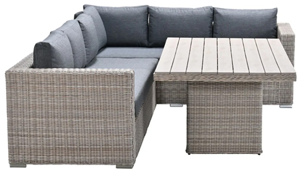 Garden Impressions Tennessee lounge dining set rechts 3-delig vintage willow - texfiber